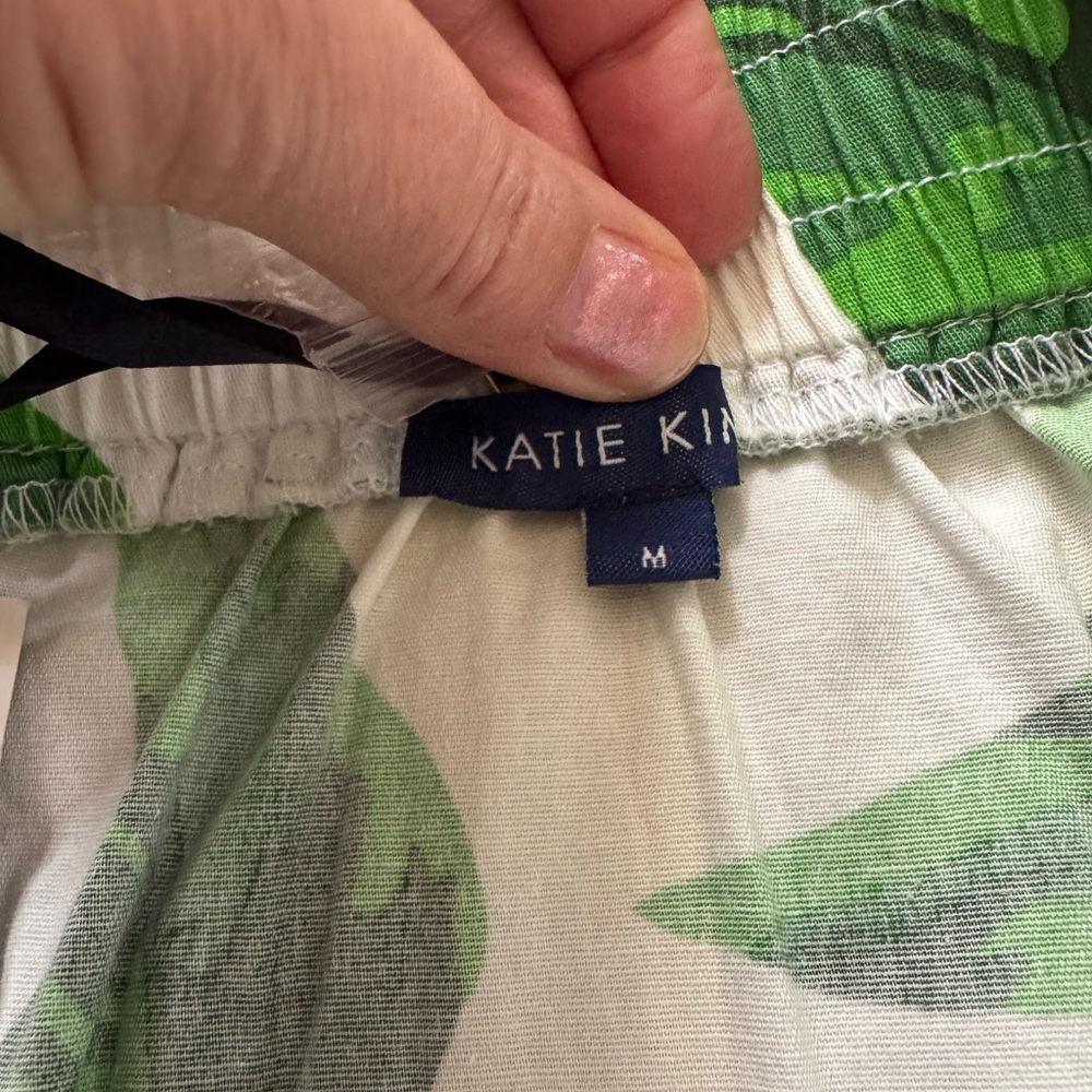 Katie Kime White Skirt with Green Leaf Print - Picture 13 of 14